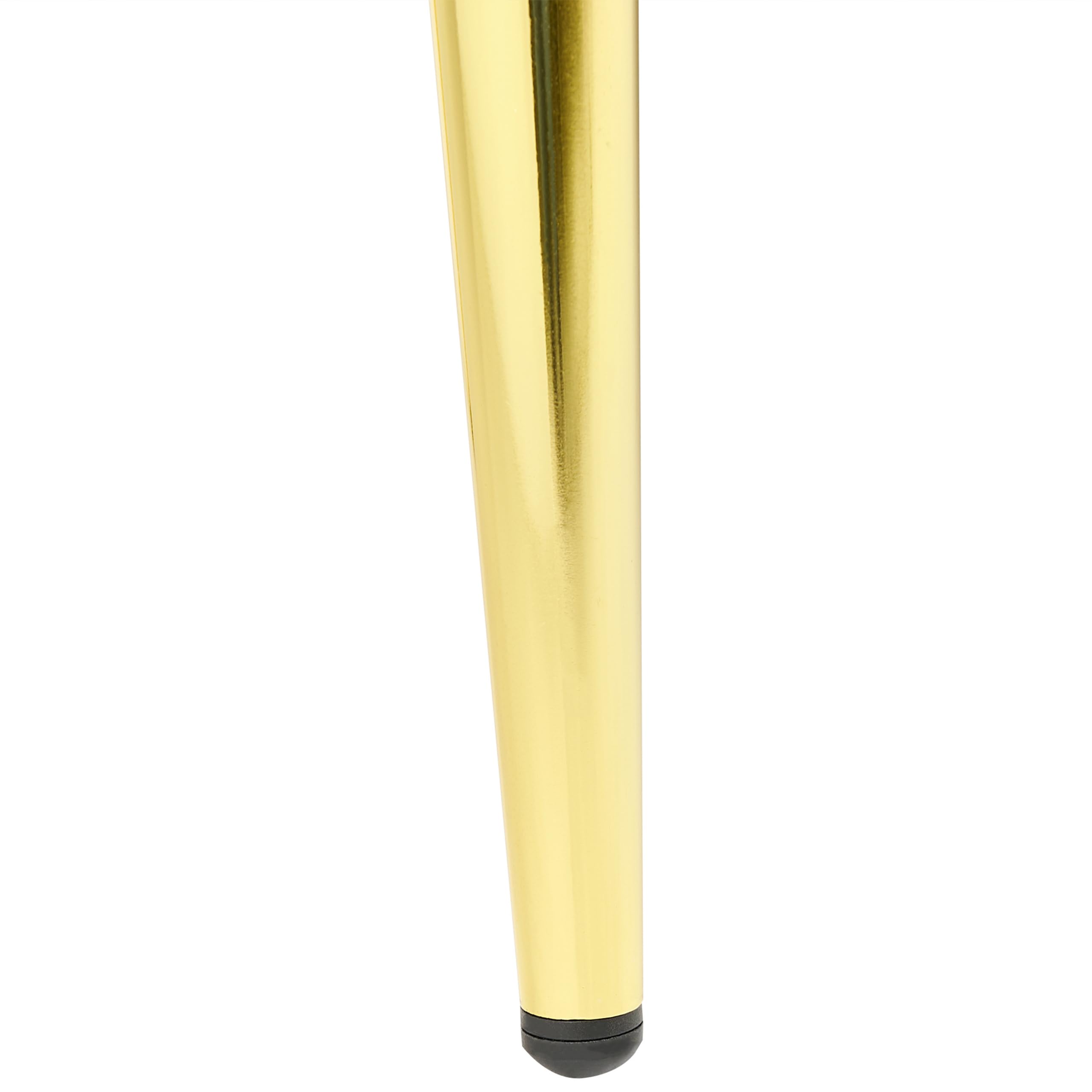 Beliani Panca in Velluto Bianco Sporco Imbottito Gambe In Metallo Dorato 118 cm Glamour