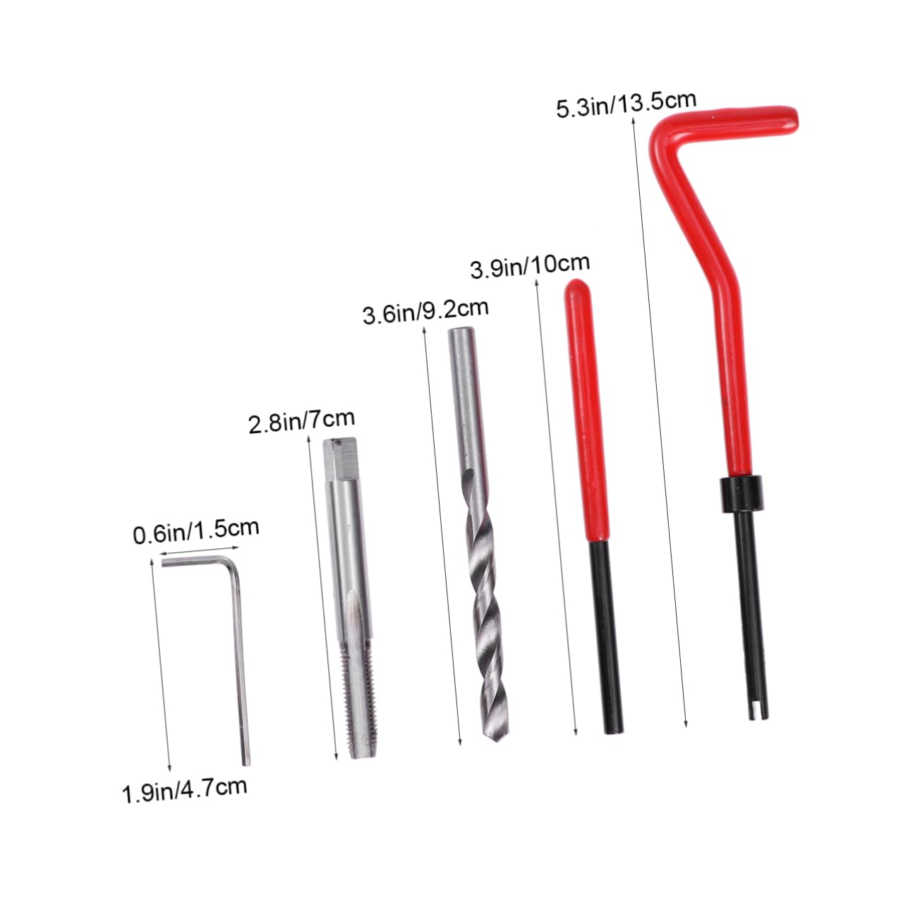 FUNOMOCYA Thread Repair Kit 30 Pieces Full Set Thread Insert Kit Tool for Automotive Steel Cast Iron Aluminum