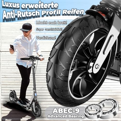 GHBXJX Cityroller Tretroller Erwachsene 150 kg Tragkraft, City Roller Kinder 8 Jahre, 200mm Big Wheel Kids...