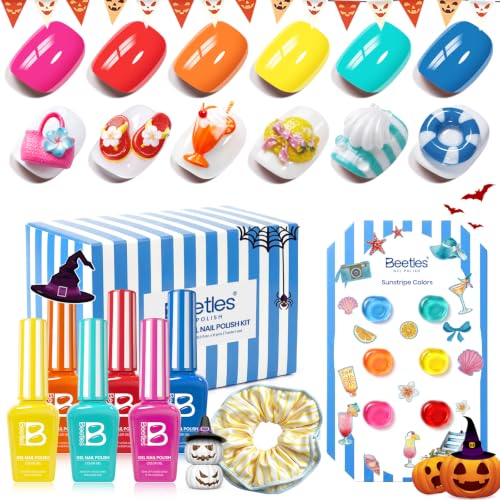 Image of Beetles Halloween Gel Nail Polish Set - Sunstripe, Fall Gel Nail Polish Set