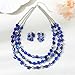 Aenu Multi Layered Shell Beaded Necklace for Women Boho Colorful Crystal Beads Strand Statement Fashion Jewelry Set Gift (Blue)