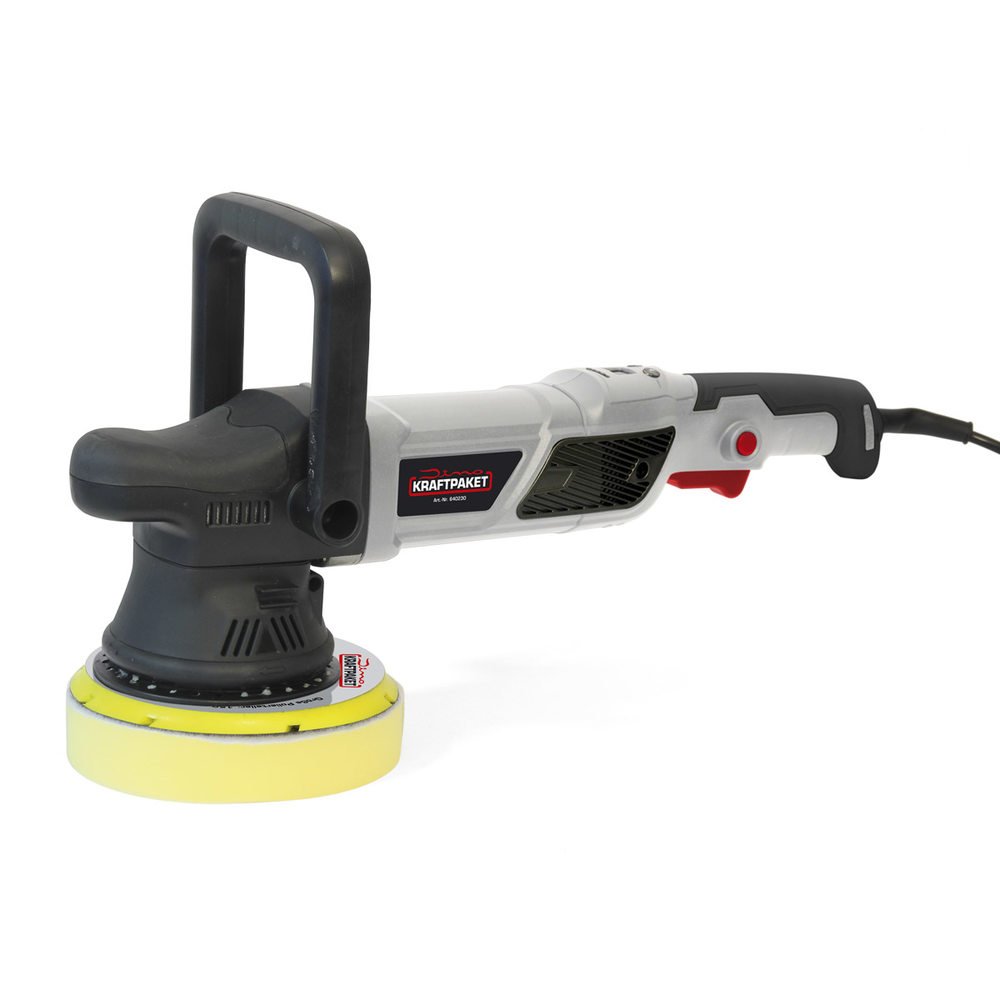 Dino KRAFTPAKET 21 mm - 950 W, lucidatrice eccentrica, 12 Livelli, con Display LCD e Funzione Memoria, in Set con Spugna lucidante per Auto, Barca, XXL HUB