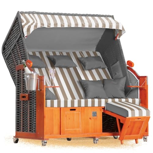 Strandkorb Hanse Ostsee 2,5 Sitzer Klassik XXL 160cm breit - Volllieger bereits montiert inkl. Strandkorbrollen ideal für Zuhause, Balkon und Terrasse Strandkorb Hanse Ostsee 2,5 Sitzer Klassik XXL 160cm breit - Volllieger bereits montiert inkl. Strandkorbrollen ideal für Zuhause, Balkon und Terrasse
