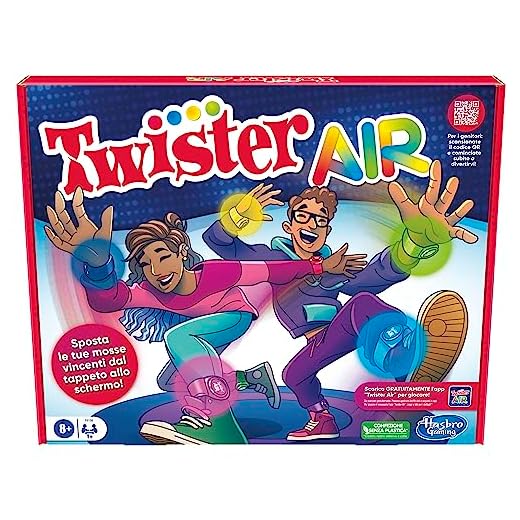 Gioco Twister Air, gioco Twister con app per realtà aumentata, si collega a dispositivi smart, giochi attivi per feste, dagli 8 anni in su