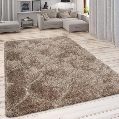 Image of Soft Shaggy Rug for Living Room, Bedroom & Home Decor Fluffy & Cozy Floor Carpet for Modern Interiors (Beige-01,3X5 FEET)
