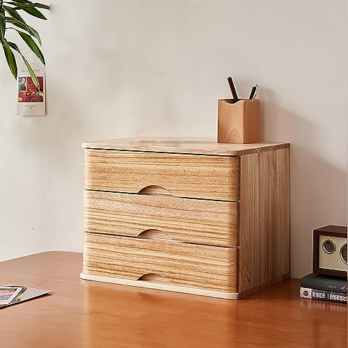 BODHIS Archivador de Escritorio de Madera Maciza con Estante Elevado Organizador de Almacenamiento de Oficina para computadora Cajones para artículos Diversos Archivador de Made