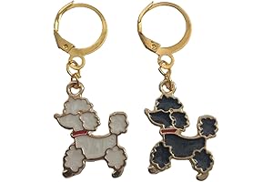 Enchanting Yorkie Earrings: Mismatched Gold Color Poodle Charm Hoops