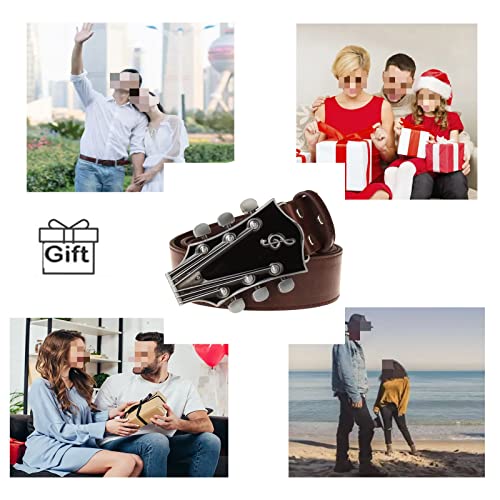 Genuine Leather Belts for Men,Western Cowboy Belt Piano Alloy Belt Buckle Retro Hip Hop Novelty Belt,Black a,115CM/45.3'' 5