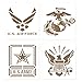 Military Stencils - US Air Force | Marine Corps | Army | Navy - 8.9" x 7.35" 4 Pack American Flag Templates | Reusable USA Mylar Stencils for Painting Wood, Wall Art, Airbrush Paint + More