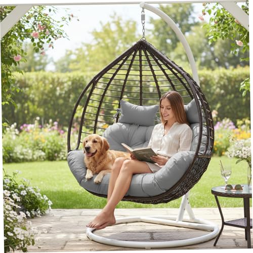 Coussin de chaise double œuf gris argenté idéal pour terrasse - 5
