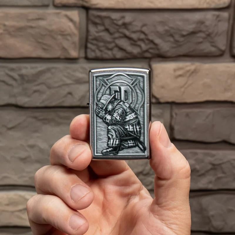 Encendedor Zippo Fire Fighter Personalizado Negro miniatura 5