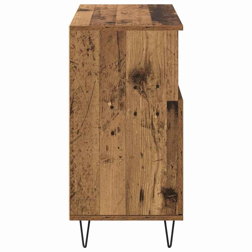3-częściowy zestaw kredens ze starego drewna, 60 x 35 x 70 cm, miejsce do przechowywania do kuchni, jadalni, salonu, nowoczesna szafka z drzwiami, uniwersalna szafka do przechowywania