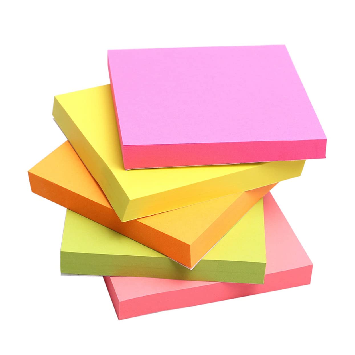 PLAFOPE Bloc-Notes Autocollants Carrés 3 X 3 en Papier Recyclable, 12 Blocs de 100 Feuilles Faciles à Coller pour Surfaces de Bureau et Tablettes