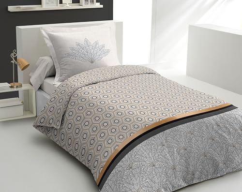 Home Linge Passion - LOUXOR Parure de Couette 100% Coton - Jaune - 140x200 cm