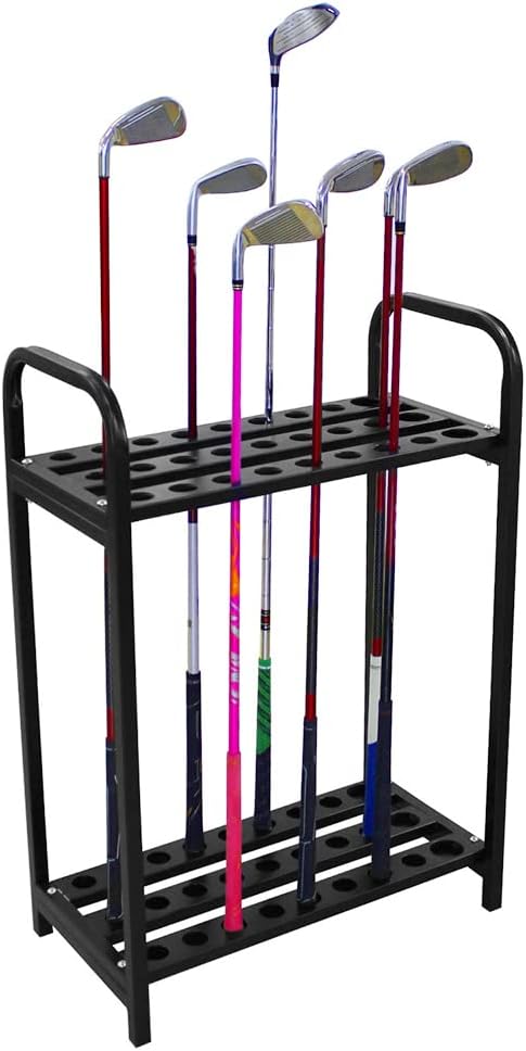 NORSENS Golf Club Organizer - 27 Hole Display Stand, Putter Rack Holder, Metal Golf Clubs Shelf Storage, Course Practice Supplies