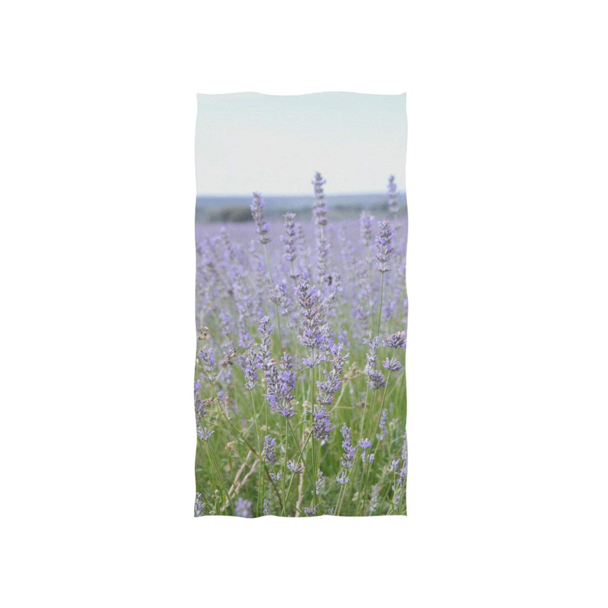 Naanle Floral Print Blooming Lavender Field Purple Flower Soft Bath Towel Absorbent Hand Towels Multipurpose for Bathroom Hotel Gym and Spa 30