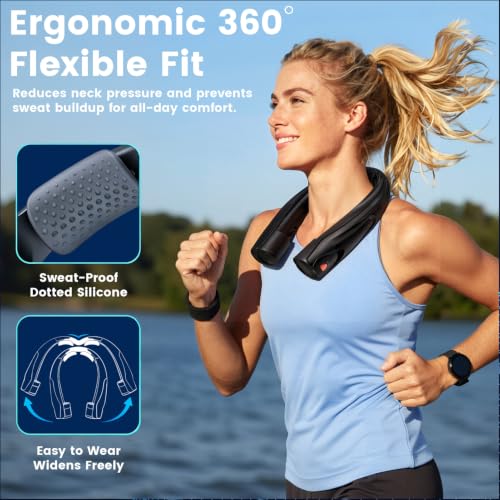 Image of Neck Fan Portable, 6000mAh Rechargeable Personal Fan (up to 20H), 6 Speeds Hands-Free Wearable Fan, for Travel, Outdoor, Office, Gym, Summer Gifts for Men Women Dad Mom