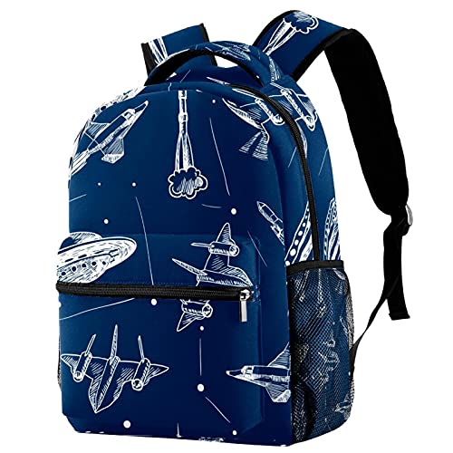 Sac à dos de voyage espace fusée bleu marine idéal pour l'école