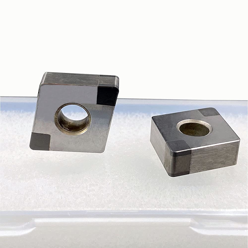 2PCS CNMG432 CBN kubische Bornitrid-Einsätze Dreheinsätze für die Bearbeitung von gehärtetem Stahl Hartmetalleinsatz für hochharten Stahl(CNMG120408 CBN-4)