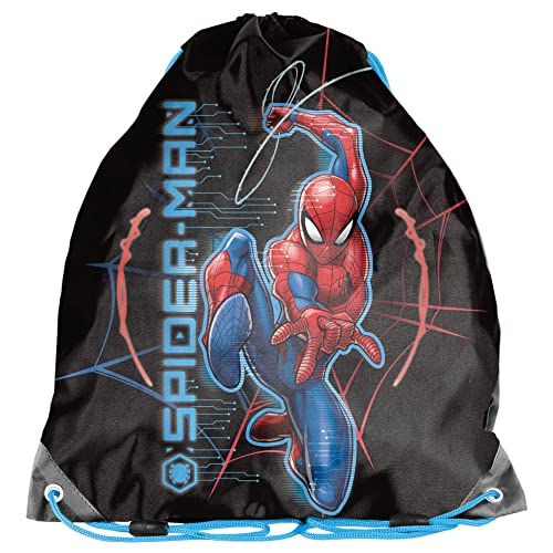 PASO Kinder Turnbeutel 36x32cm - Smiley Design In Schwarz/gelb Für Sport & Schule