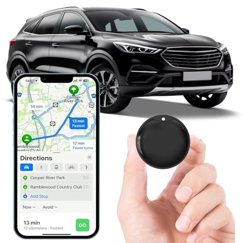 GPS Tracker for Cars, Hidden Magnetic Car GPS Tracker for Vehicles Compatible with iOS & Android, Mini Anti-Theft Tracker with Real-Time Location, No Monthly Fee, No SIM Card Required