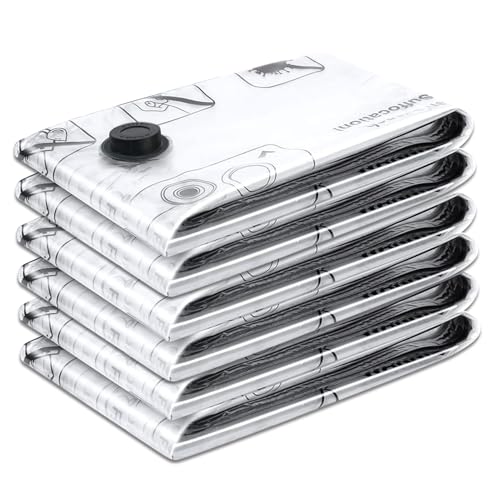 iWarmbase 6 Pezzi Buste Sottovuoto Vestiti（60x40cm）Sacchetti Salvaspazio Sottovuoto, Sacchi...