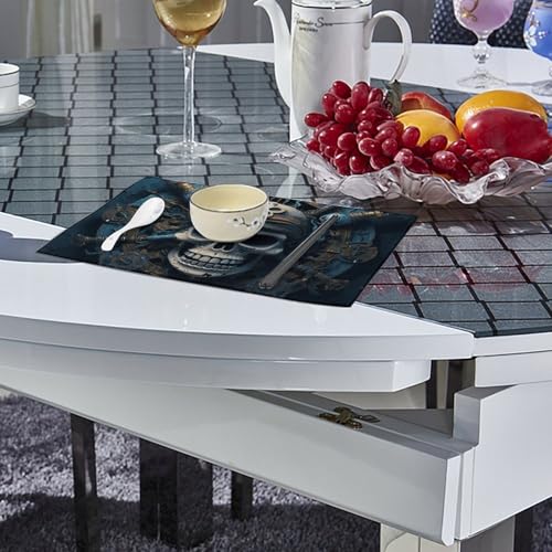 Sets de table lavables anti-tache squelette pirate lot de 6