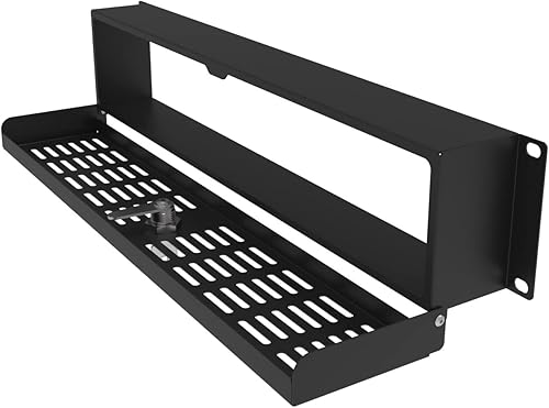 Miniatura 2 de JINGCHENGMEI Cubierta de seguridad de montaje en rack de 2U para rack de servidores de 19 pulgadas y gabinete de red, puerta de panel de rack con
