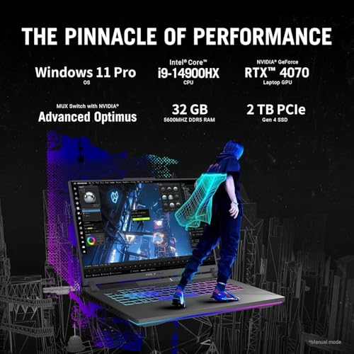 Image of ASUS ROG Strix G16 (2024) Gaming Laptop, Intel Core i9-14900HX, NVIDIA GeForce RTX 4070, 16 inch ROG Nebula Display 16:10 QHD 240Hz, 32 GB DDR5-5600, 2 TB PCIe Gen4 SSD, Wi-Fi 6E, Win 11 Pro