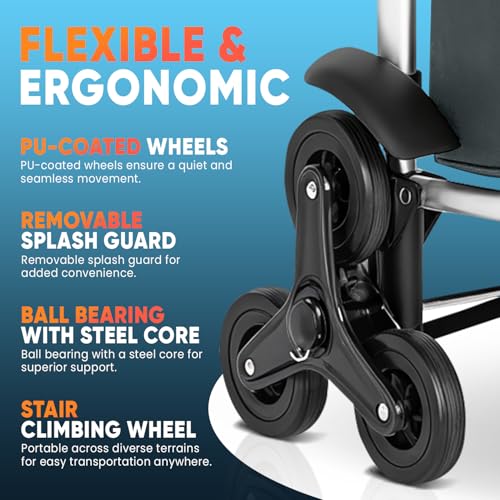 wuuhoo® Pro Einkaufstrolley Buddy - Klappbar und leicht - Thermo-Isolierung - wasserabweisend - 3-Räder-System - Aluminium anthrazit – Bild 5