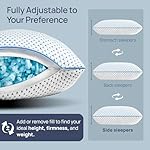 Small Cooling Shredded Memory Foam Pillow for Travel & Camping, Compressible Adjustable Pillow Washable Cover,Medium Firm Neck Knee Lumbar Support,Ideal Sleeping,Car,Airplane,Toddler,Backpacking,Gifts - Image 4