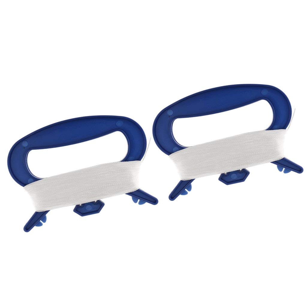 2pcs 100m Outdoor Sports Flying Kite Tools Kite Parts Line String with D Shape Winder Handle White Line Kites Accessory Reel Board - Blue