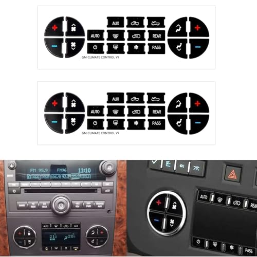 MACHSWON Kit di riparazione adesivo per auto AC Dash Button per Chevy per Silverado per Suburban per Tahoe per Traverse o per Buick Enclave o per GMC Sierra per Yukon per veicoli GM