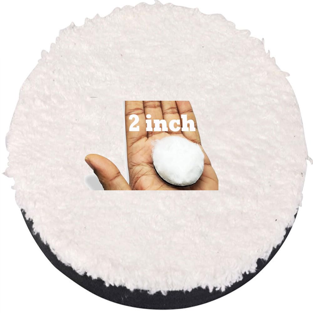 DIY Crafts Fur Wool Pad for Disc Backing Pad Disc Hoop Loop Polishing Wax Sanding Pad Cleaning Pad Kits M10/14 Drill Adapter Car Care Accessories (Fur Wool Pad) (25 Pcs, 2" inch Fur Wool Pad)
