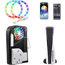 Lampara Ventilador Con Control Remoto Mcbazel RGB LED Tira de Luces con Control Remoto IR para PS5 Tira de Luz para Playstation 5 Consola,8 colores y 400 efectos combinados(No para PS5 Slim)