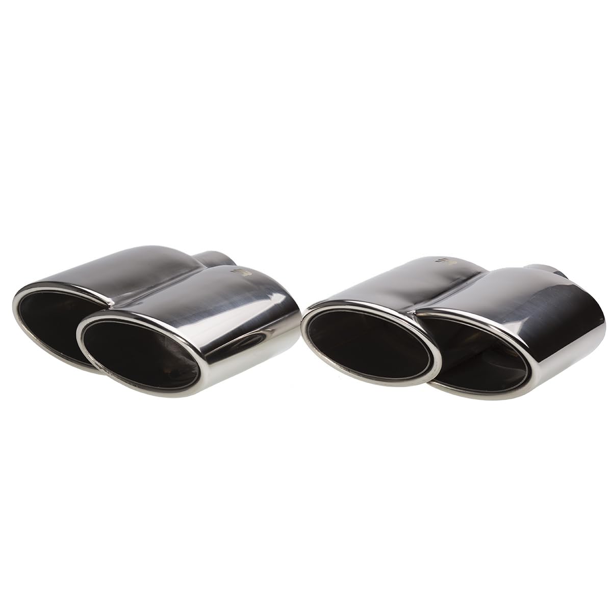 Simoni Racing TRX/83 Terminali di Scarico Universali, Kit 2 Terminali Ovali Uscita Inclinata Doppia 200 x 75 mm, in Acciaio Inox
