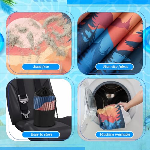 Image of 2 Pack Car Seat Towel Cover with Storage Bag, Mountain Sunset Forest