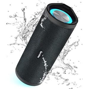 HEYSONG Portable Bluetooth Speaker, Waterproof Wireless Outdoor Speakers with LED Light, Enhanced Bass, IPX7, 40H Play…