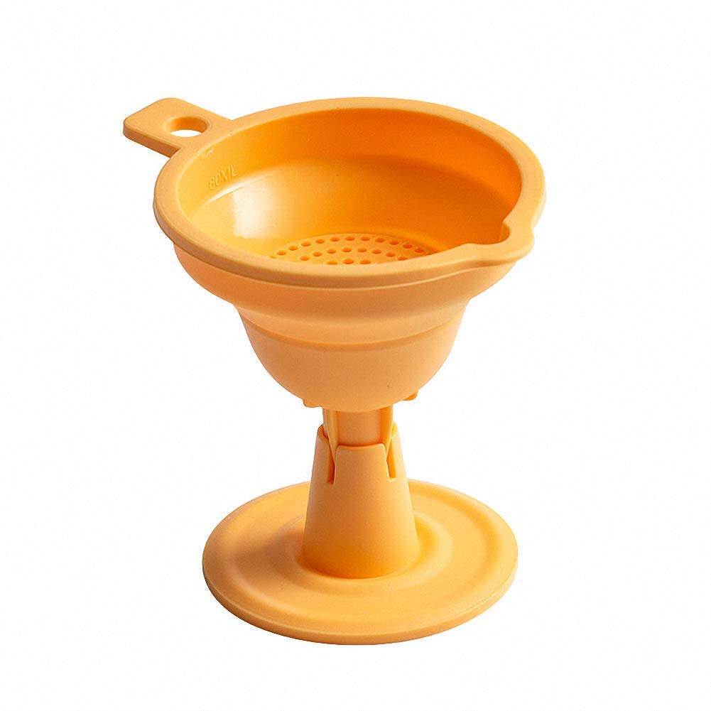 Ulalaza Collapsible Silicone Foldable Kitchen Funnel Food Grade Free Dishwasher Safe Food Grade Foldable Kitchen Funnels for Water Bottle Oil Liquid Powder Transferring