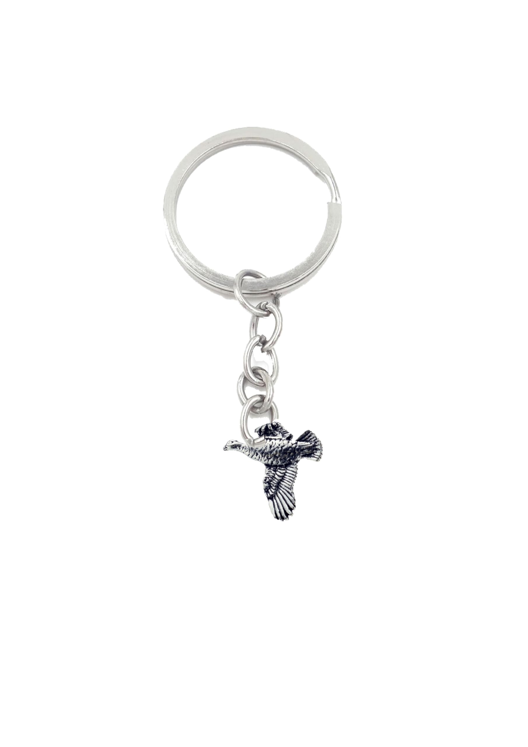 B11 Grouse made of fine English Pewter on a split ring key-ring Handmade with prideindetails gift packed handmade in sheffield