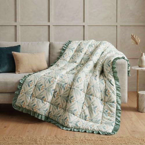 Image of VAS COLLECTIONS Cloud Cotton Reversible AC Comforter for Double Bed (88x90 Inch) 220 GSM Lightweight Quilt /Duvet /Dohar with 2.5 Inch Frill Border, Super Soft All Season Blanket (See Green)
