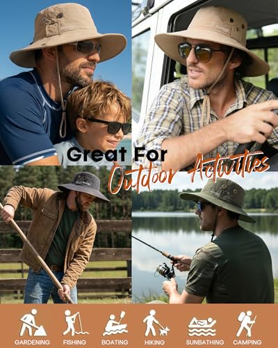 FURTALK Sun Hats for Men Fishing Hat UPF 80+ Foldable Wide Brim Outdoor Hiking Beach Summer Hats - Image 6
