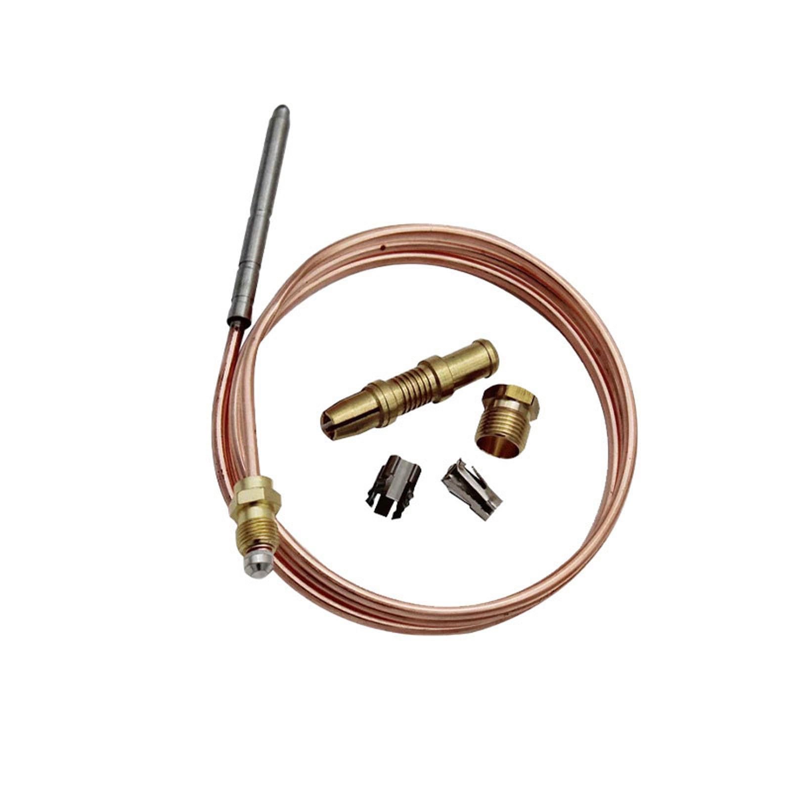Sonda termopar de repuesto para dispositivo de calefacción, calentador de agua y unidad de calefacción, 90 cm, termopar de construcción de cobre con clip de estaño