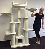 Tiragraffi Grandi per gatti grandi Maine Coon Fantasy XL Crema Pali in Sisal: 15 cm diametro. Tiragraffi per gatto gatti adulti