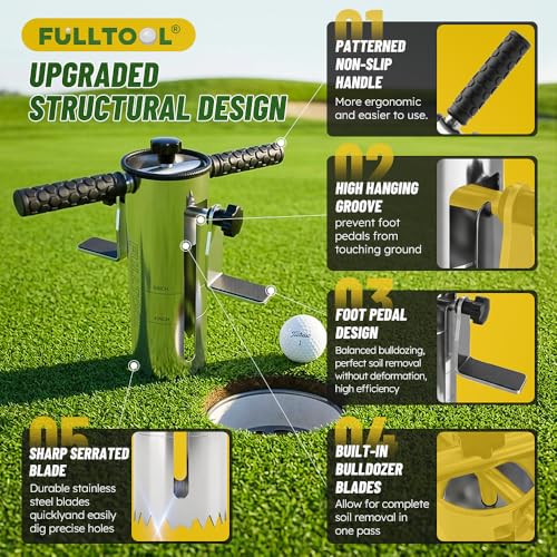 Cortador de Hoyos de Golf FULLTOOL Acero Inox con Pedal miniatura 2