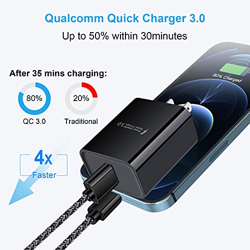 USB Charger Plug,Quick Charge 3.0 Fast Charging Block Wall Charger Cube Box for iPhone,Samsung Galaxy S23 A14 A54 S22 S21 Note20 S10 A10e S9 S8 A53 A21 A34 A51 A13 A03S A50 A12,LG V60 G8,Moto,Android