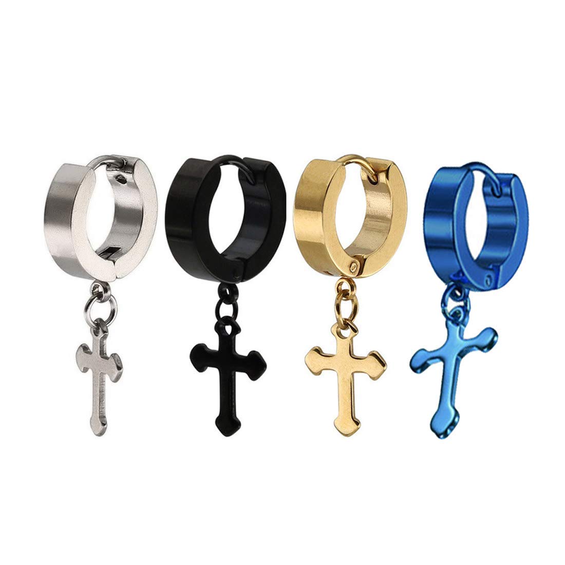 VIENS Metal Jesus Cross Piercing Stainless Steel Huggie Earrings for Men and Women (B0B69CSTH8) Amazon Price History, Amazon Price Tracker