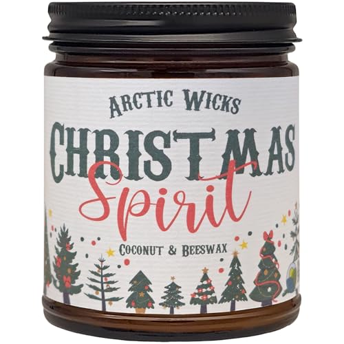 Christmas-Spirit-Mistletoe-Frosted-Fir-3-Pack-Winter-Candles-Arctic-Wicks-Coconut-Beeswax-Candles-9oz-Amber-Jar-Farmhouse-Candles-Non-Toxic-Clean-Burn-100-USDA-Certified-Biobased Christmas Spirit Mistletoe Frosted Fir 3 Pack Winter Candles Arctic Wicks Coconut Beeswax Candles 9oz Amber Jar Farmhouse Candles Non Toxic Clean Burn 100 USDA Certified Biobased