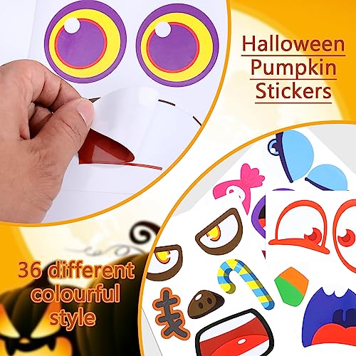 36 Sheets Pumpkin Stickers Halloween Sheets Creative Kids Activities Mini Pumpkin Face Stickers Pumpkin Decorations Cute Halloween Toddler Decor Idea for Kids Party Favor Supplies Craft