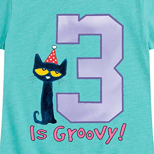 Pete the Cat - 3rd Birthday Girls - Toddler and Youth Girls Short Sleeve Graphic T-Shirt - Size 3T3